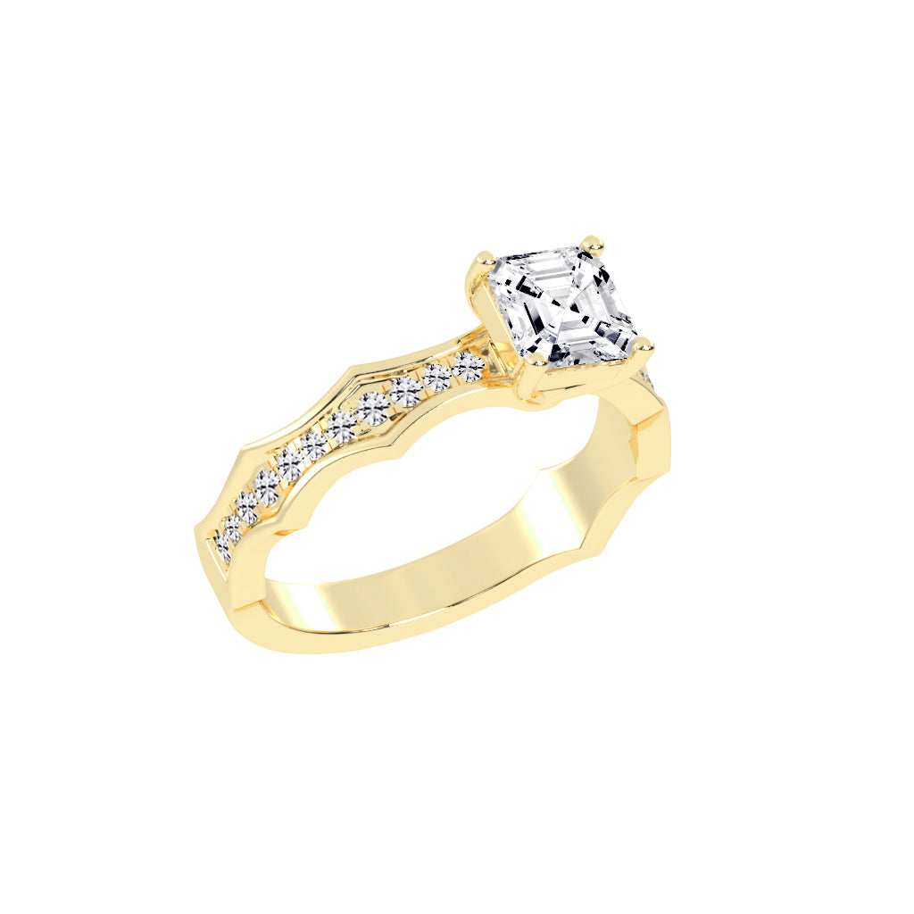 Embraceva Gizele Tapred Emerald Cut Lab Diamond Ring