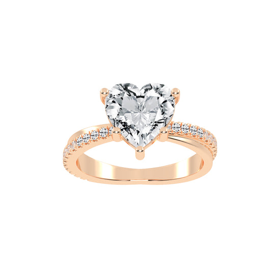 Boundelle Heart Cut Engagement Lab Diamond Ring