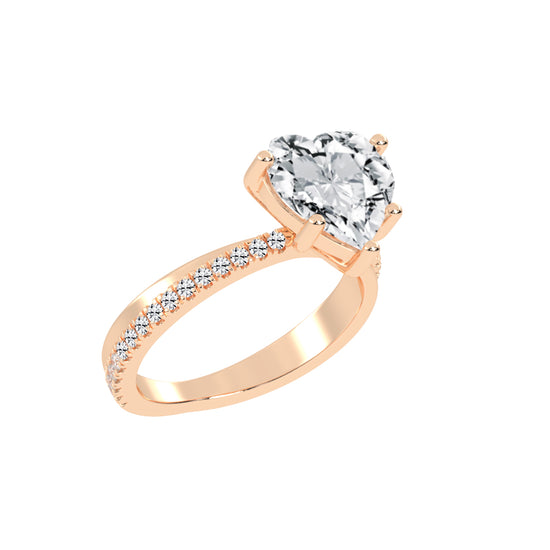 Boundelle Heart Cut Engagement Lab Diamond Ring