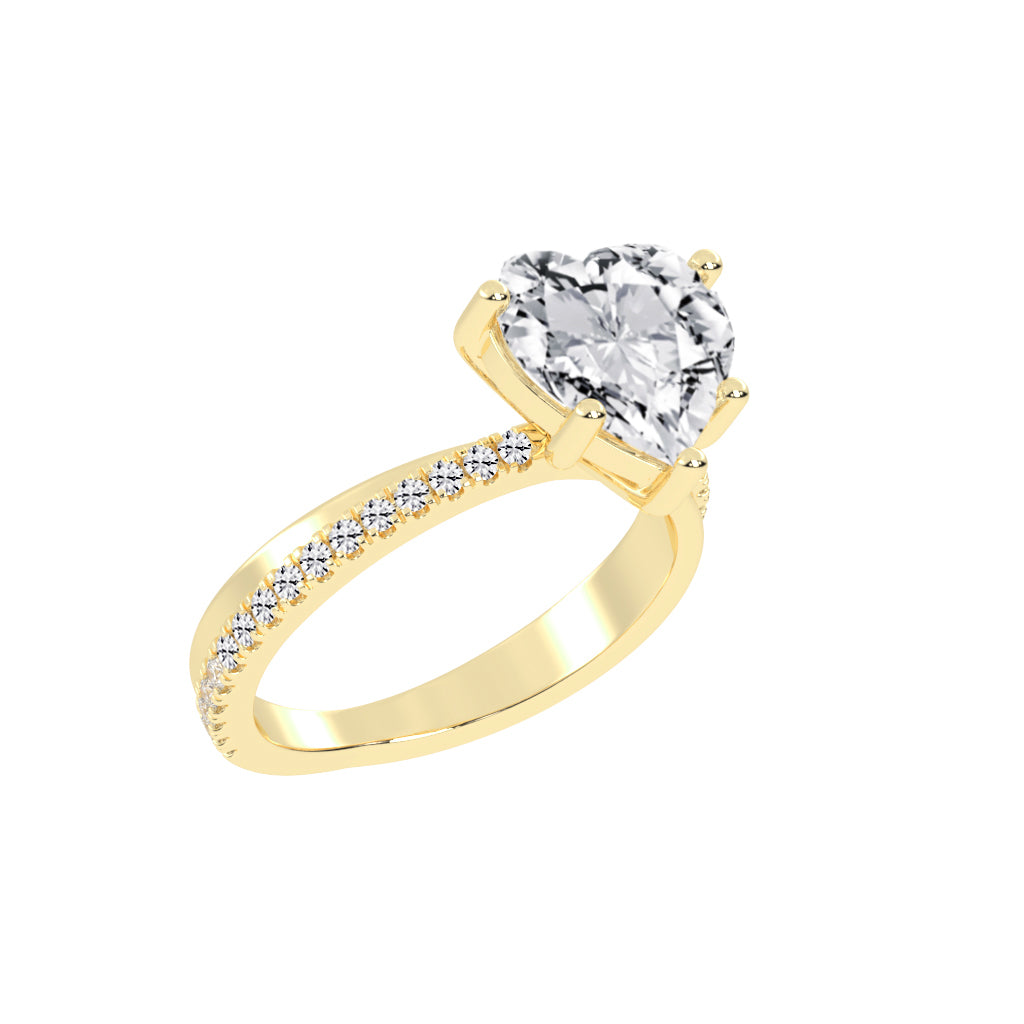 Boundelle Heart Cut Engagement Lab Diamond Ring