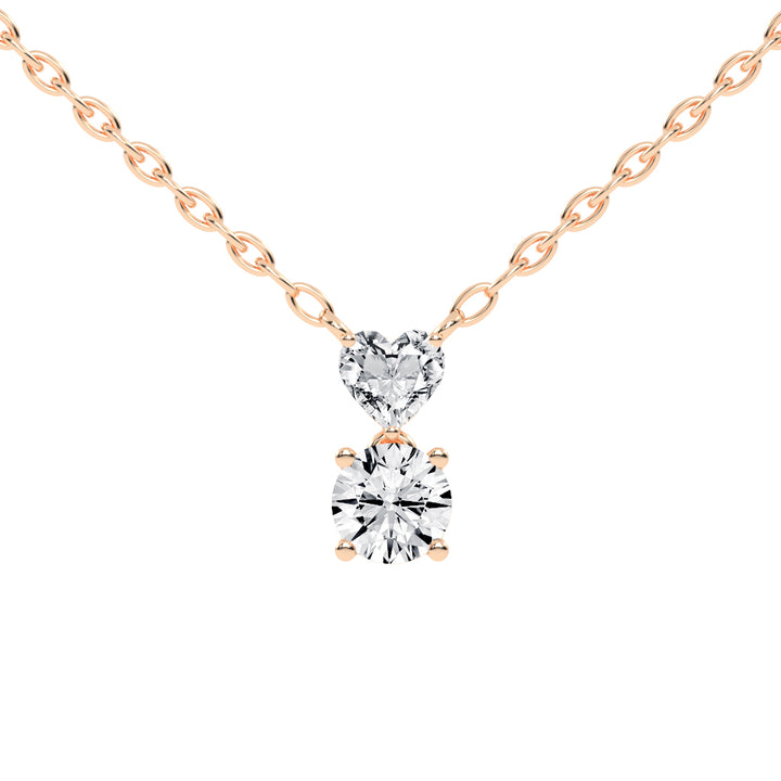 1.5Ct Round Shape Rose Gold Solitaire Pendants