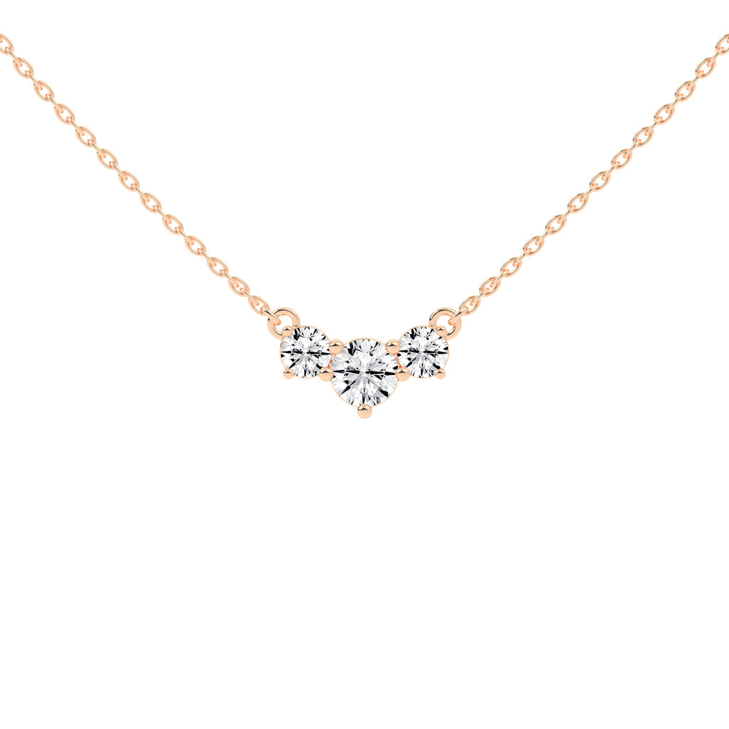 Katia 3.5Ct Three Stone Round Cut Fancy Lab Diamond Pendant