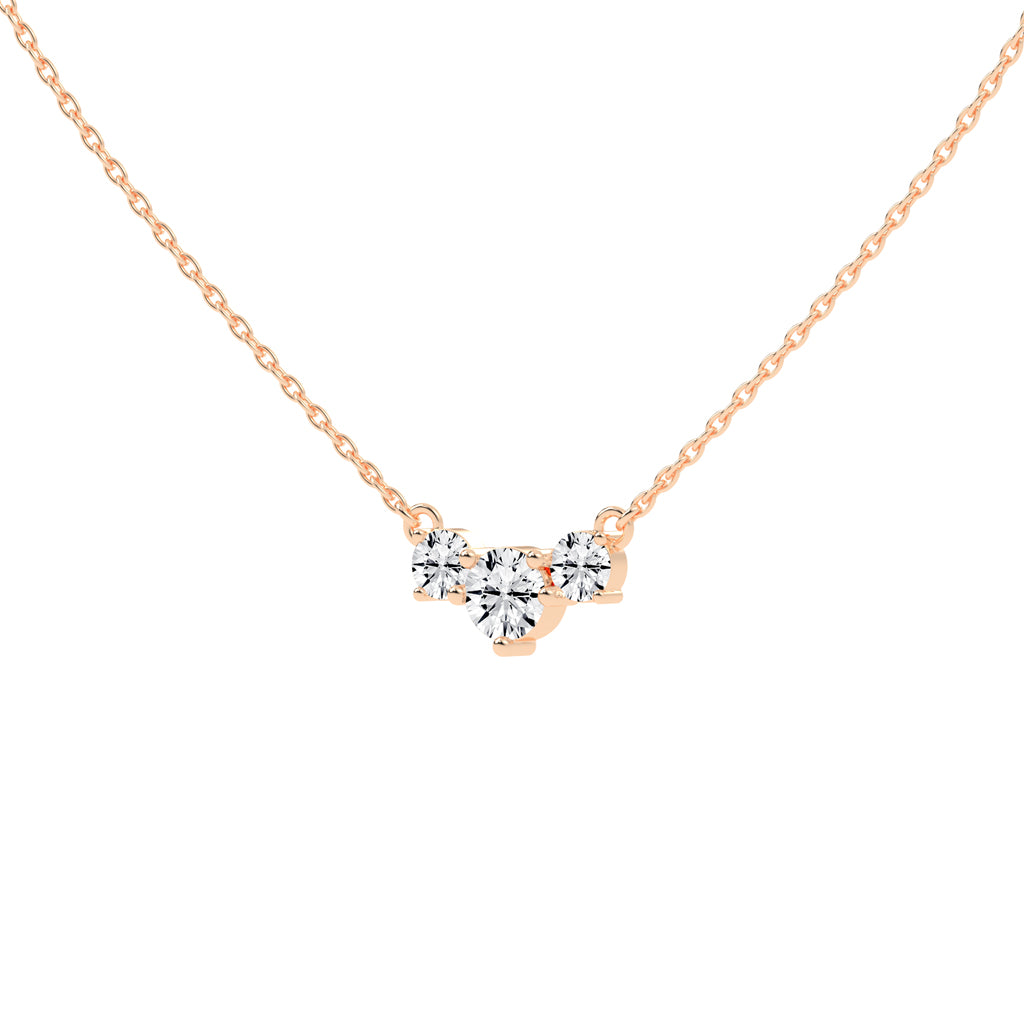 Katia 3.5Ct Three Stone Round Cut Fancy Lab Diamond Pendant