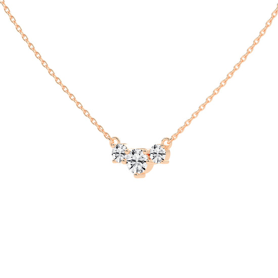 Katia 3.5Ct Three Stone Round Cut Fancy Lab Diamond Pendant