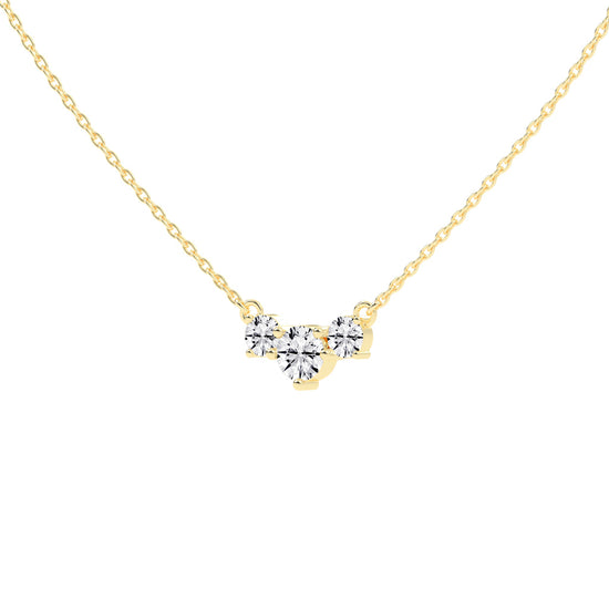 Katia 3.5Ct Three Stone Round Cut Fancy Lab Diamond Pendant