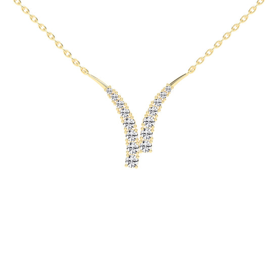 Luna 1.75Ct V Shape Round Cut Fancy Lab Diamond Pendant