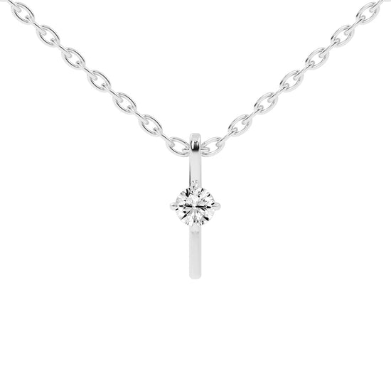 Naya Four Prong Round Cut Delicate Lab Diamond Pendant