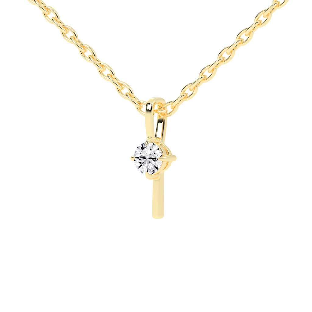 Naya Four Prong Round Cut Delicate Lab Diamond Pendant