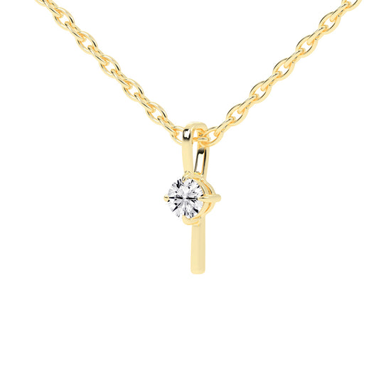 Naya Four Prong Round Cut Delicate Lab Diamond Pendant