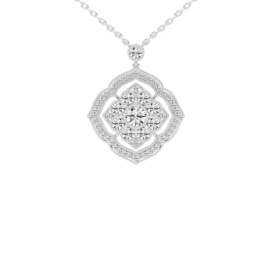 Juno 4.5Ct Vintage Shield Grace Fancy Lab Diamond Pendant