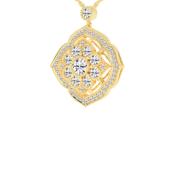 Juno 4.5Ct Vintage Shield Grace Fancy Lab Diamond Pendant