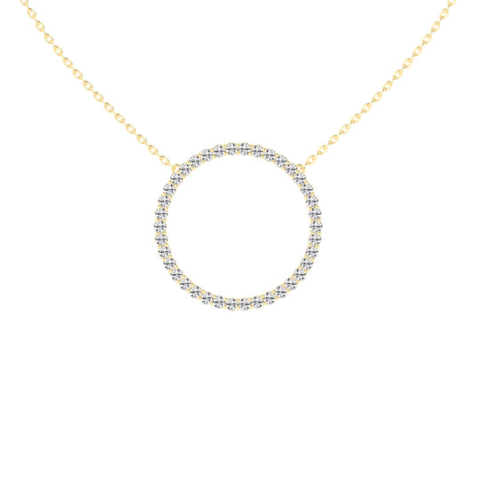 Giselle 4Ct Open Circle Round Cut Fancy Lab Diamond Pendant