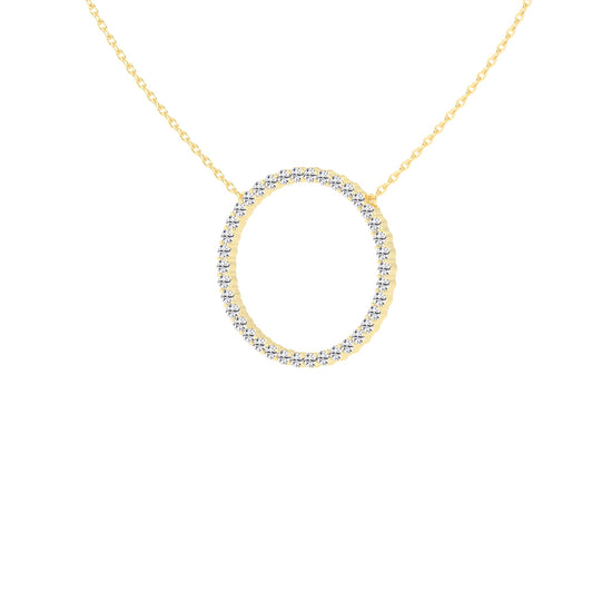 Giselle 4Ct Open Circle Round Cut Fancy Lab Diamond Pendant