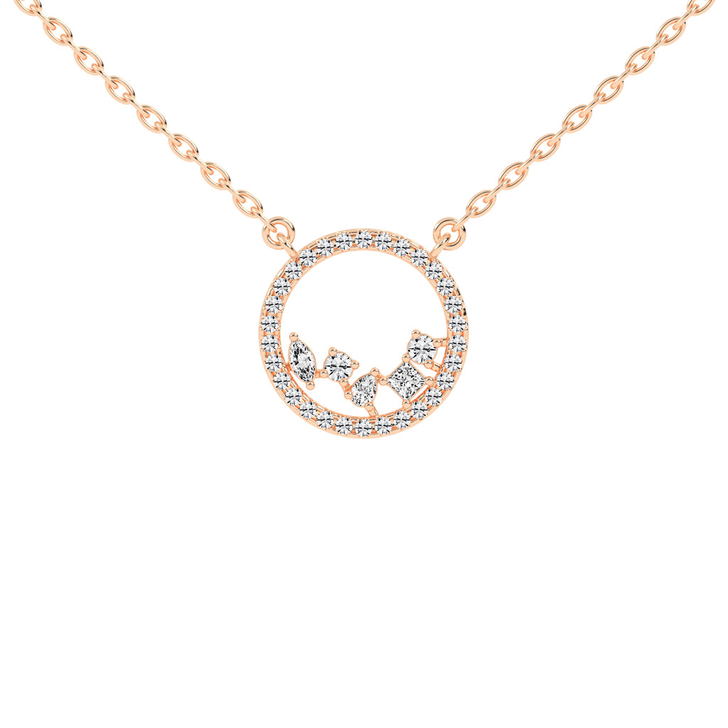 Primrose 0.75Ct Circle Of Life Marquise Cut Fancy Lab Diamond Pendant