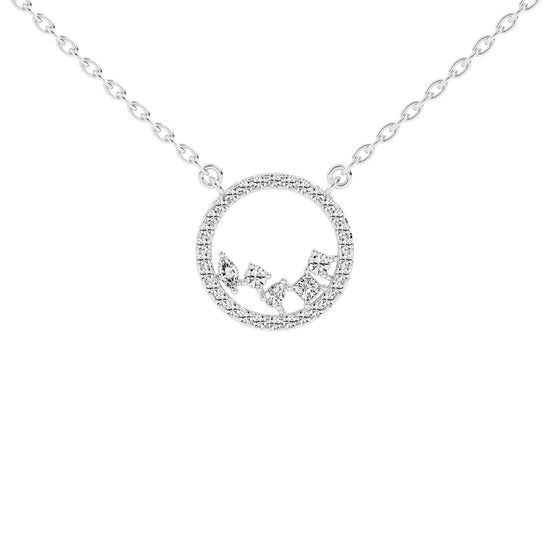 Primrose 0.75Ct Circle Of Life Marquise Cut Fancy Lab Diamond Pendant