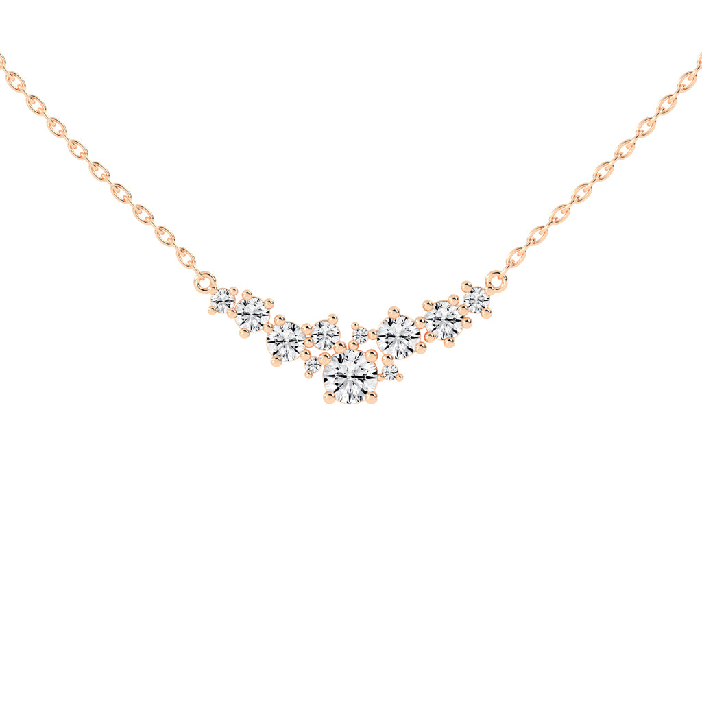 Aureole 3Ct Round Cut Fancy Lab Diamond Pendant