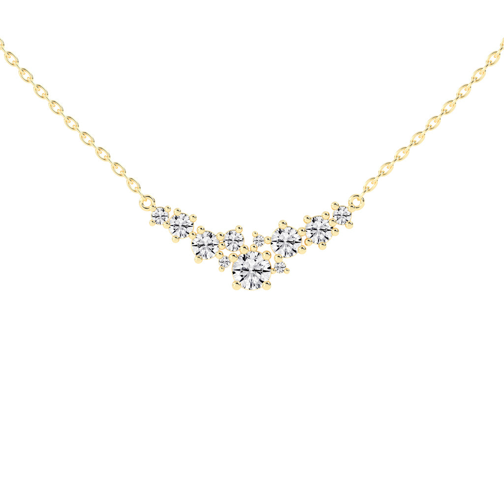Aureole 3Ct Round Cut Fancy Lab Diamond Pendant