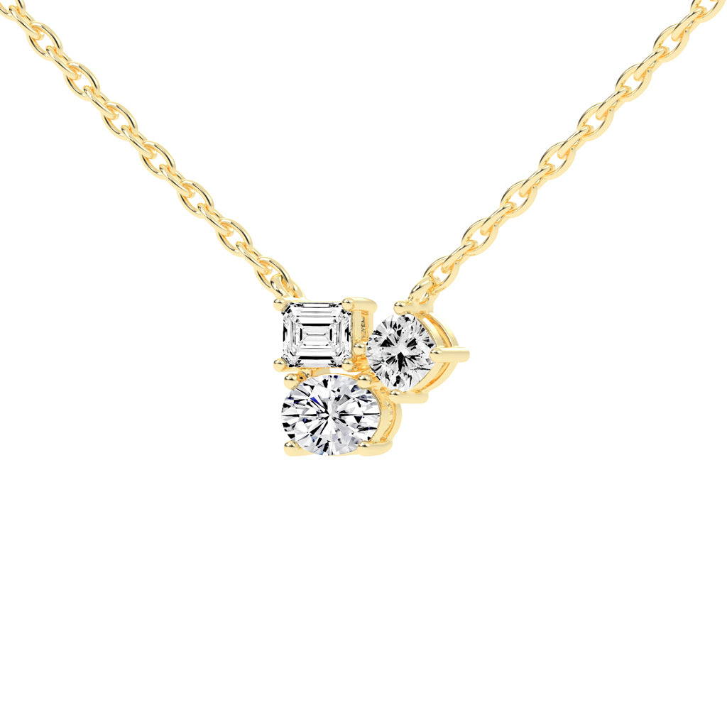 Yasmine 1.5Ct Mix Shape Fancy Lab Diamond Pendant