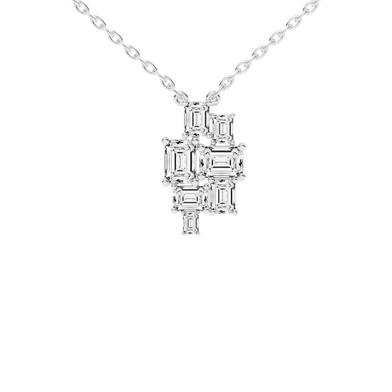 Xena 3.75Ct Baguette Emerald Cut Fancy Lab Diamond Pendant