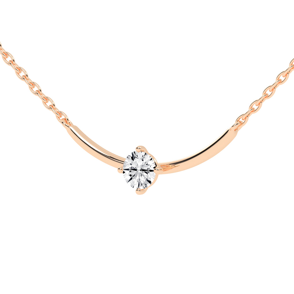 1Ct Round Shape Yellow Gold Solitaire Pendants