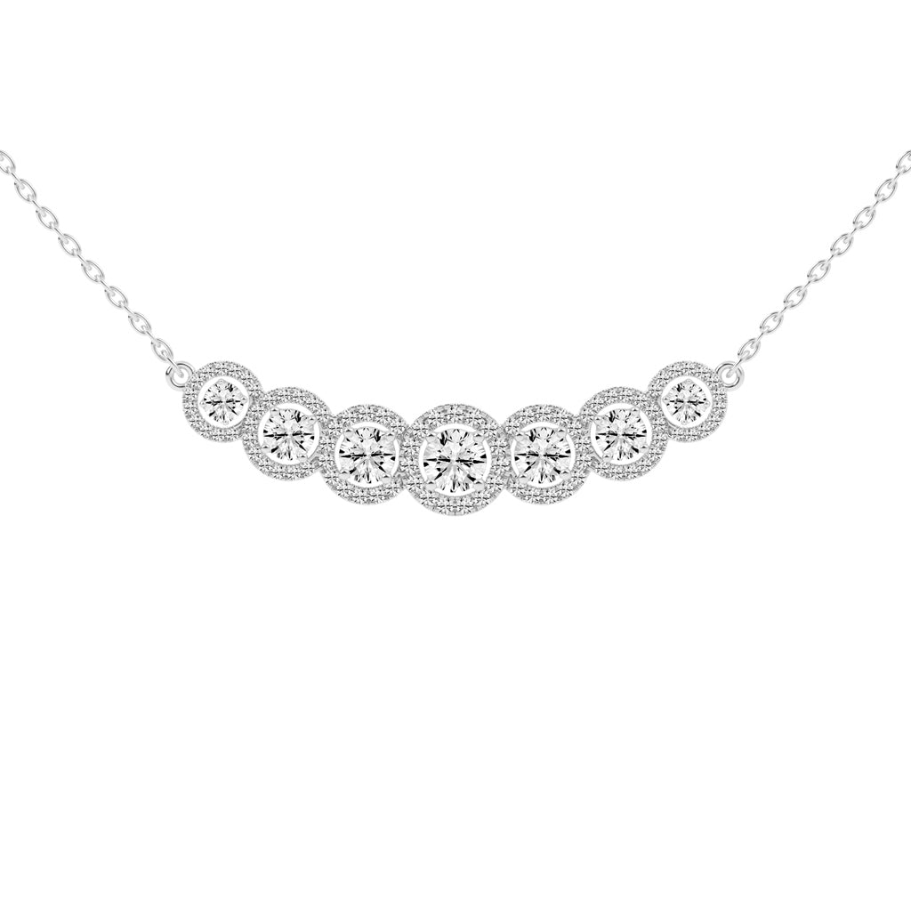 Vita 5.75Ct Halo Style Round Cut Fancy Lab Diamond Pendant