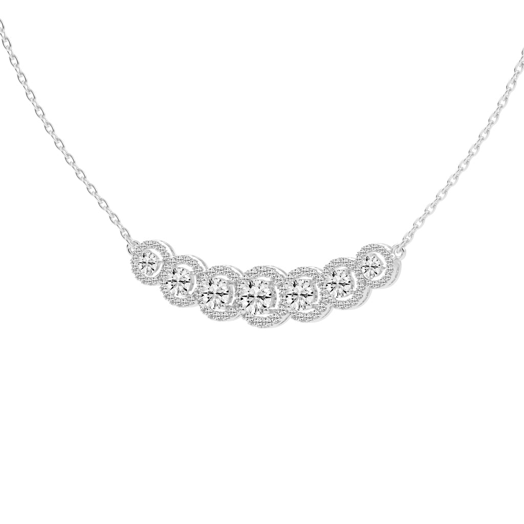 Vita 5.75Ct Halo Style Round Cut Fancy Lab Diamond Pendant