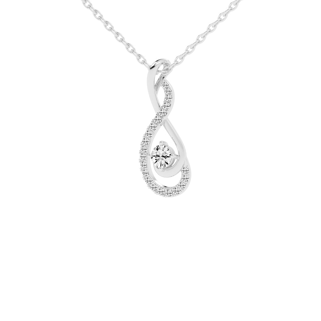 Kaira 0.5Ct Infinity Round Cut Fancy Lab Diamond Pendant