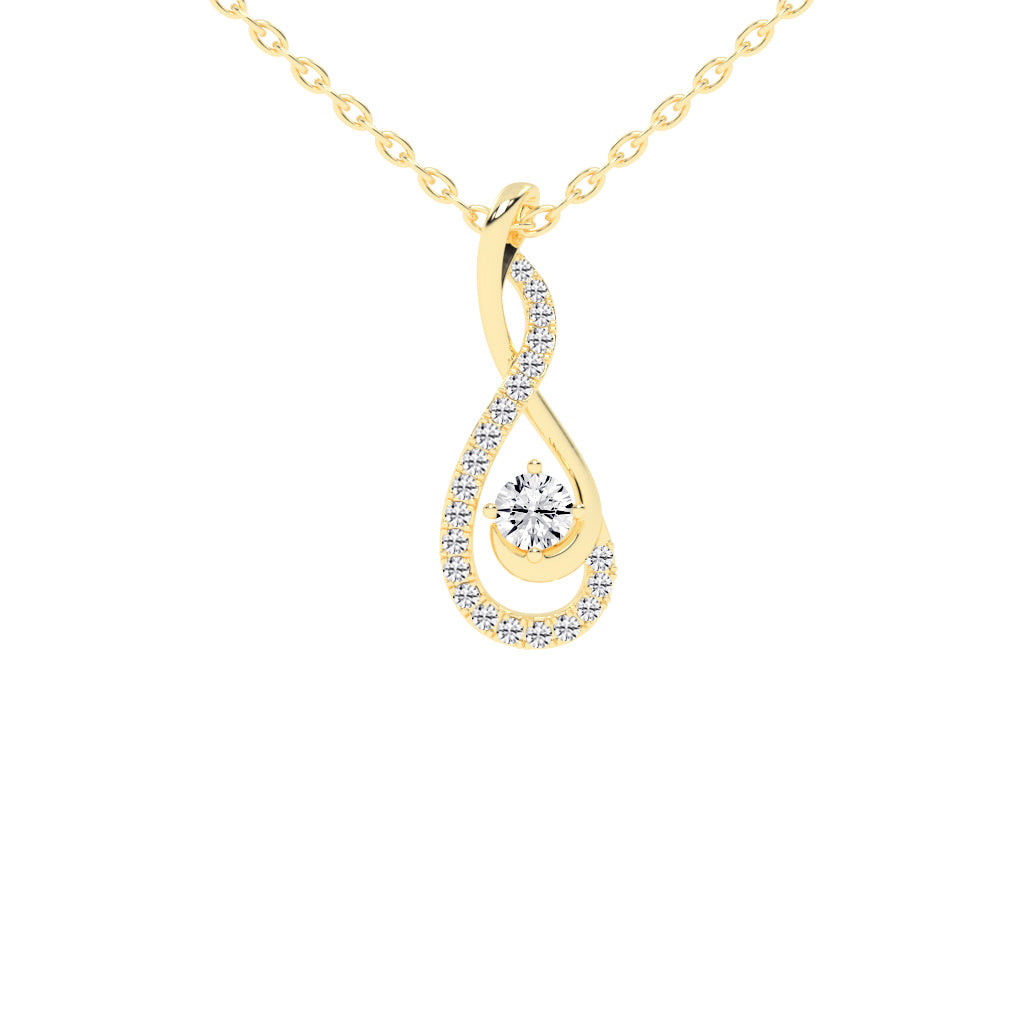 Kaira 0.5Ct Infinity Round Cut Fancy Lab Diamond Pendant
