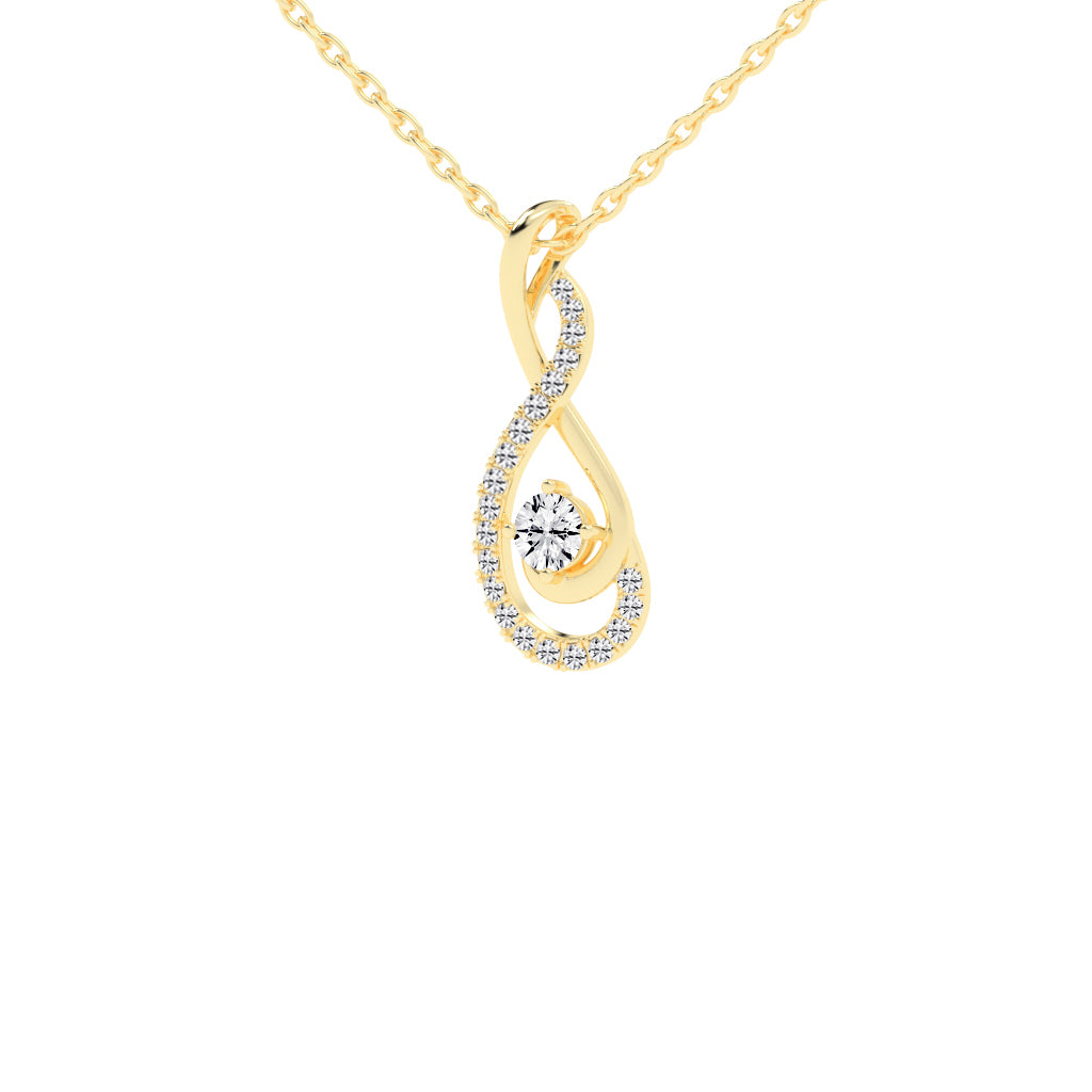 Kaira 0.5Ct Infinity Round Cut Fancy Lab Diamond Pendant