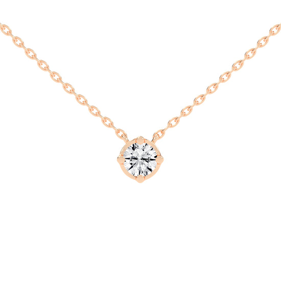 1.5Ct Round Shape,Rose Gold,Solitaire Pendants