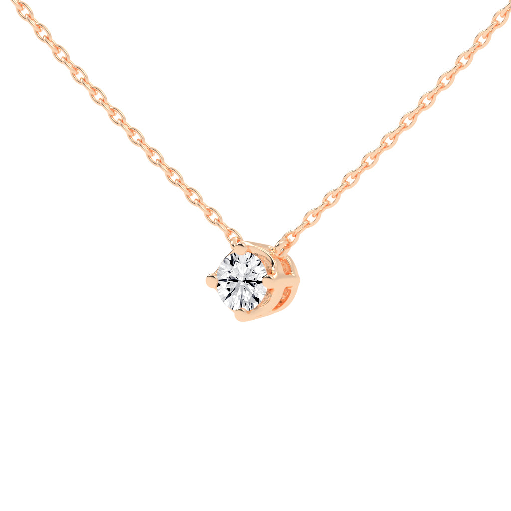 1.5Ct Round Shape,Rose Gold,Solitaire Pendants