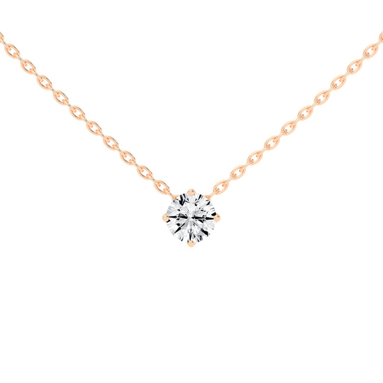2Ct Round Shape Rose Gold Solitaire Pendants