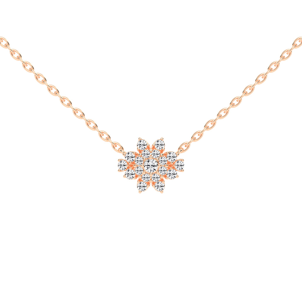 Aphra Snowflake Round Cut Fancy Lab Diamond Pendant