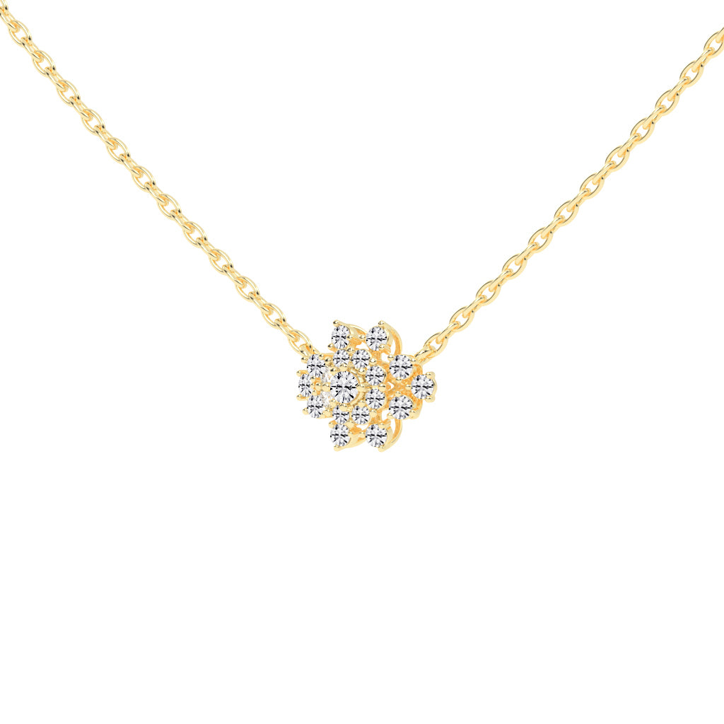 Aphra Snowflake Round Cut Fancy Lab Diamond Pendant