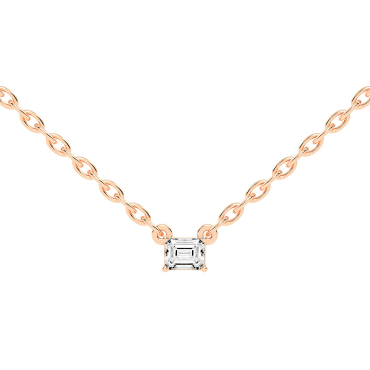 Golden Embrace Emerald Shape,Rose Gold,Solitaire Pendants