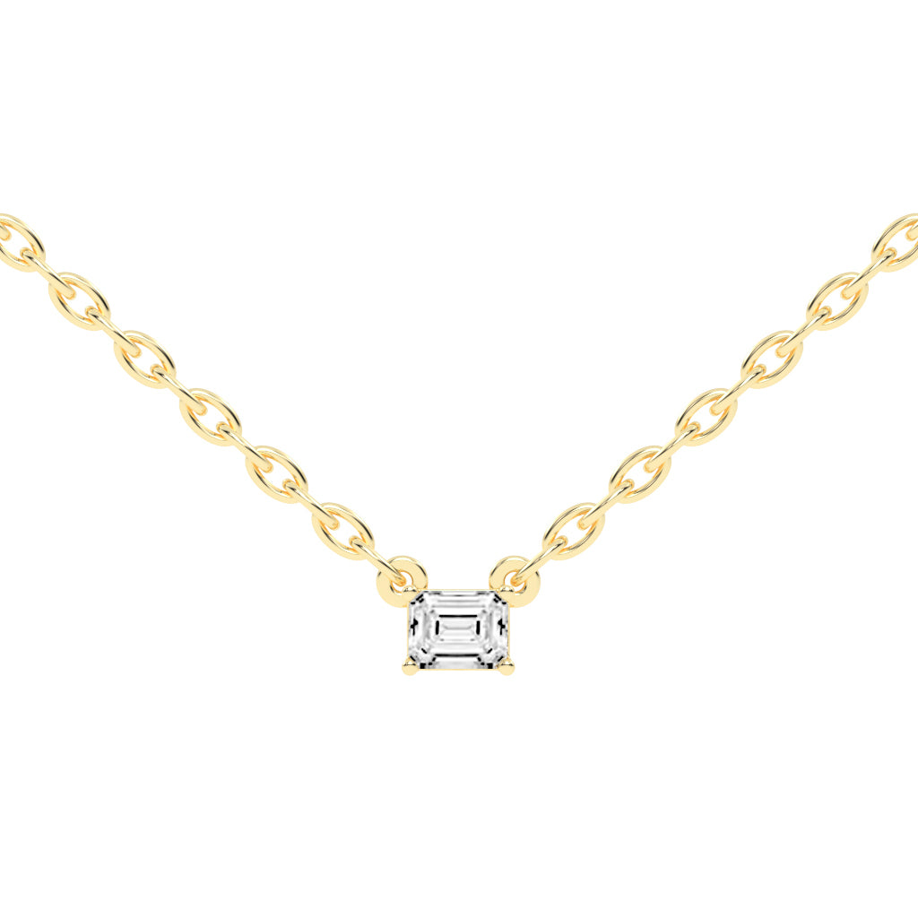 Golden Embrace Emerald Shape,Rose Gold,Solitaire Pendants