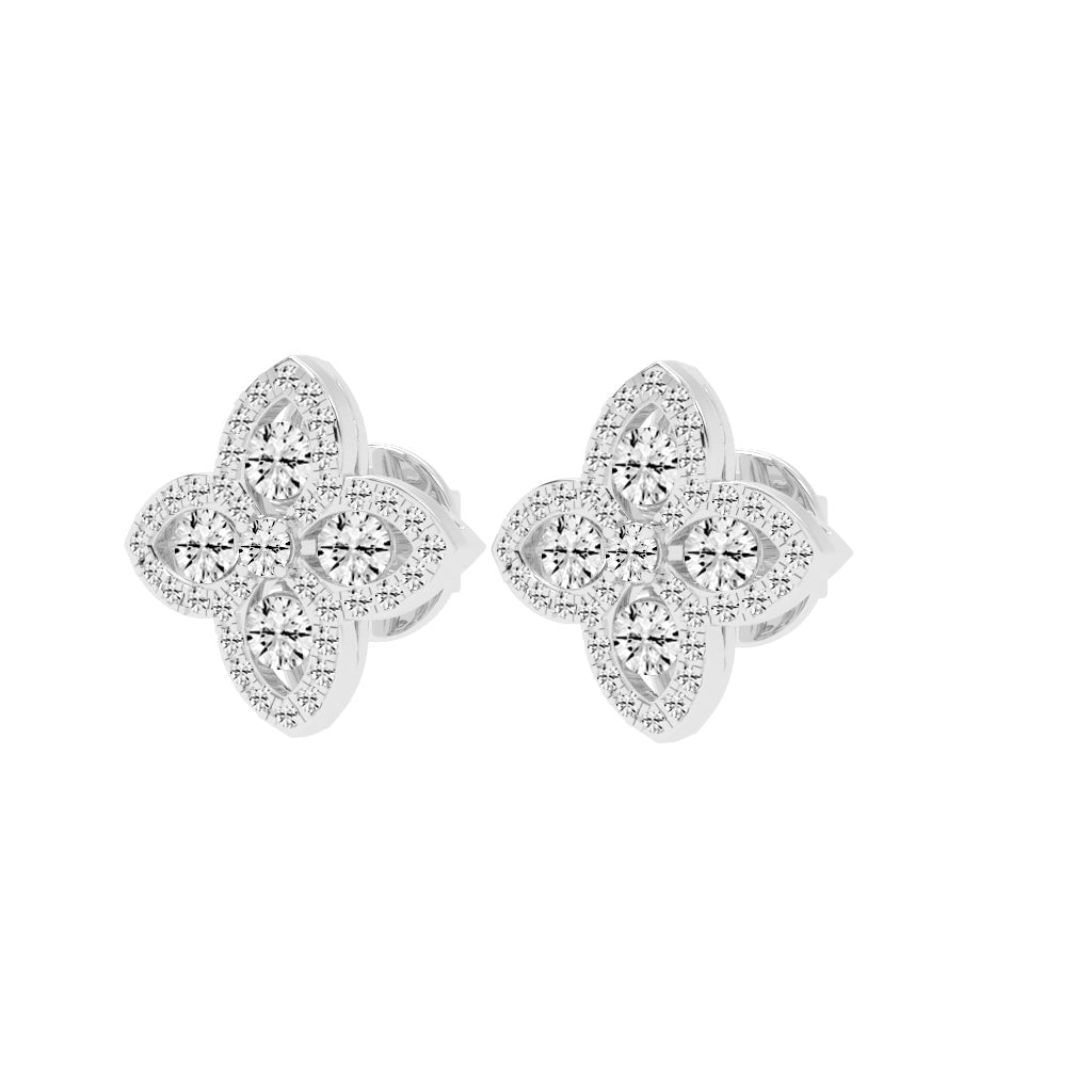 1Ct Round Shape, Rose Gold, Fancy Studs Earrings
