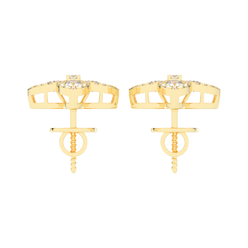 1Ct Round Shape, Rose Gold, Fancy Studs Earrings