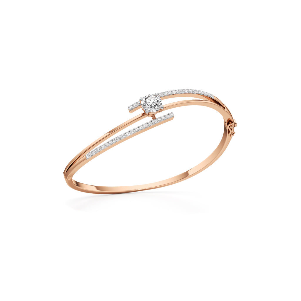 Lavina 1.75Ct Single Round Cut Kada Bracelet