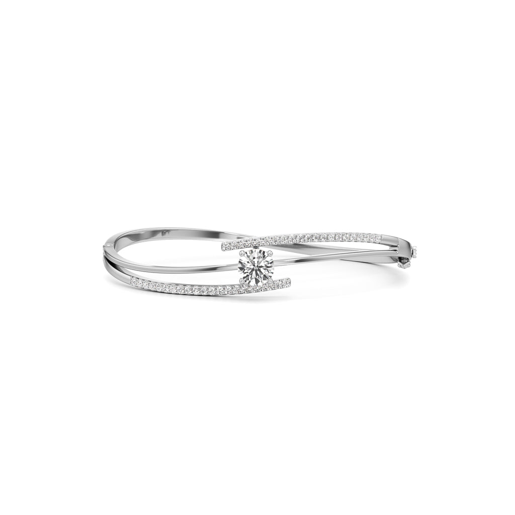 Lavina 1.75Ct Single Round Cut Kada Bracelet