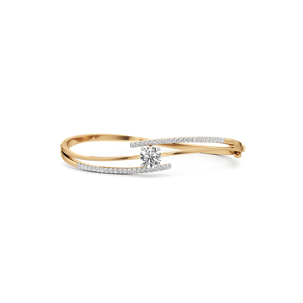 Lavina 1.75Ct Single Round Cut Kada Bracelet