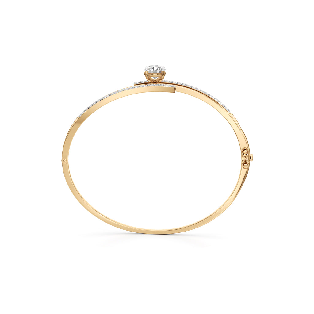 Lavina 1.75Ct Single Round Cut Kada Bracelet