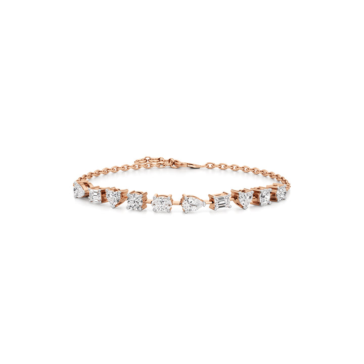 2.5Ct Round Shape Gold Chain Bracelets