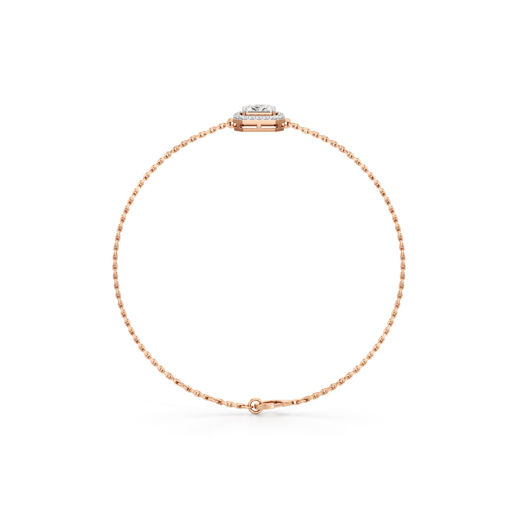 Emerald Cut Lab Grown Diamond Chain Bracelet