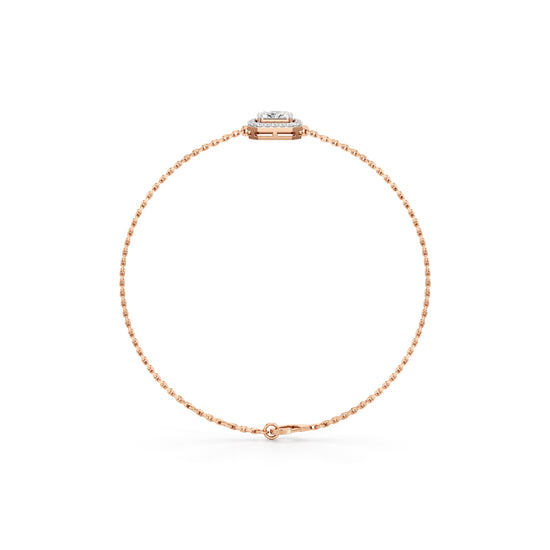 Emerald Cut Lab Grown Diamond Chain Bracelet