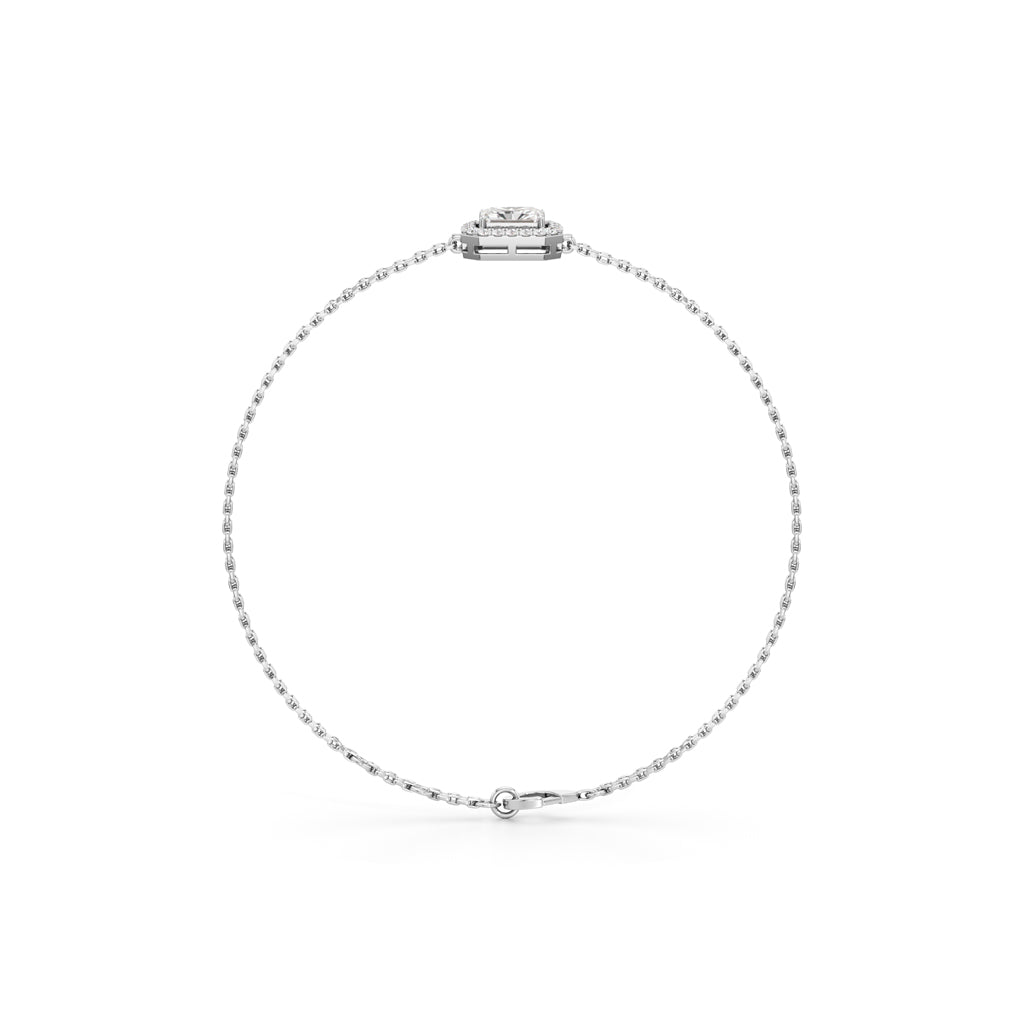 Emerald Cut Lab Grown Diamond Chain Bracelet