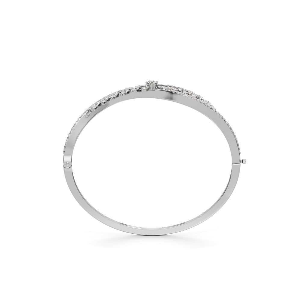 Anise 2Ct Leaf Style Round Cut Kada Bracelet