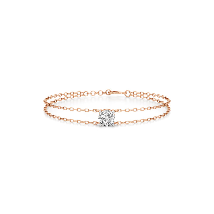 Faela 2Ct Round Cut Double Chain Bracelet