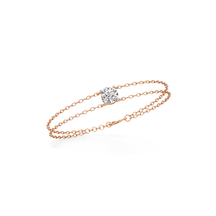 Faela 2Ct Round Cut Double Chain Bracelet