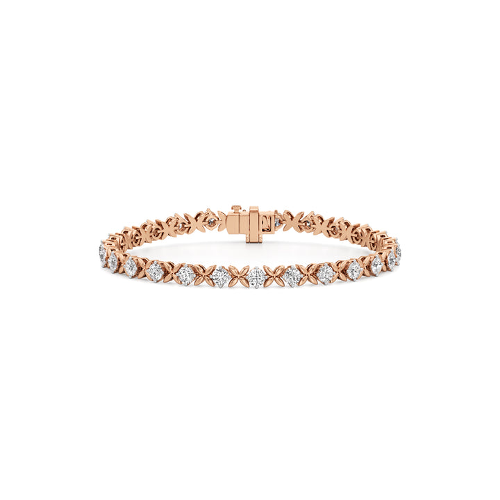 Celia 5Ct Floral Round Cut Fancy Bracelet